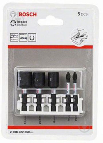 Набор бит Bosch Impact Control 50 мм PH2 PZ2 5 шт. 2608522350 - фото 2