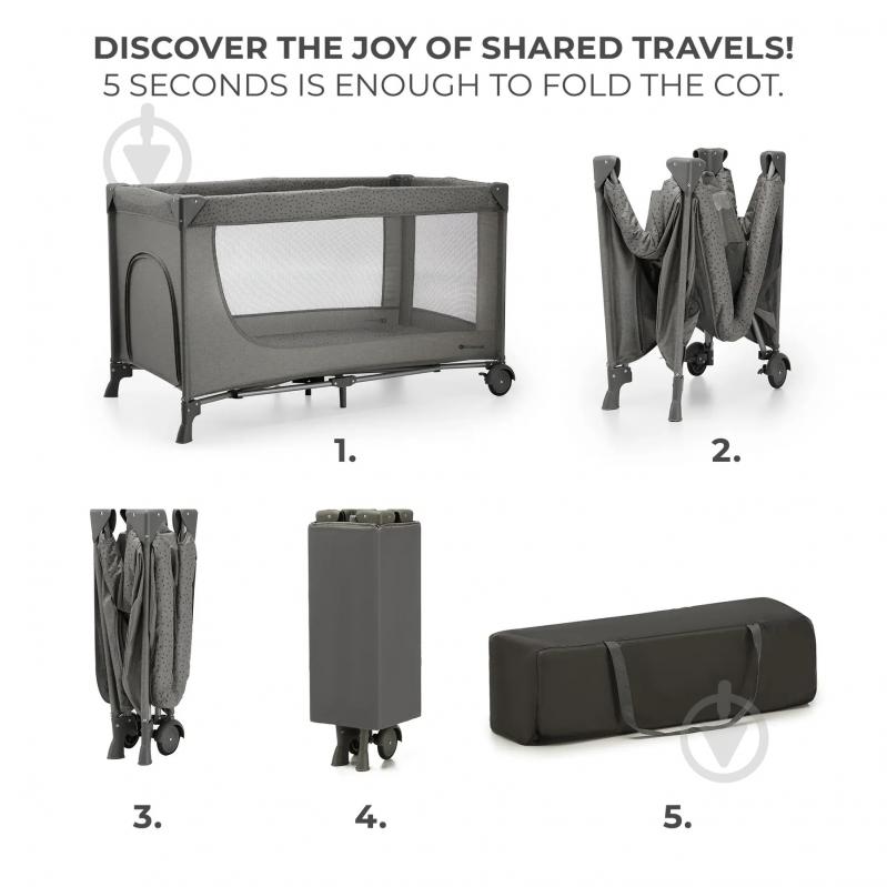 Манеж-кровать Kinderkraft Joy 2 Dark Grey KLJOY02DGR00000 - фото 3