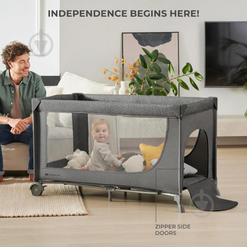 Манеж-кровать Kinderkraft Joy 2 Dark Grey KLJOY02DGR00000 - фото 4
