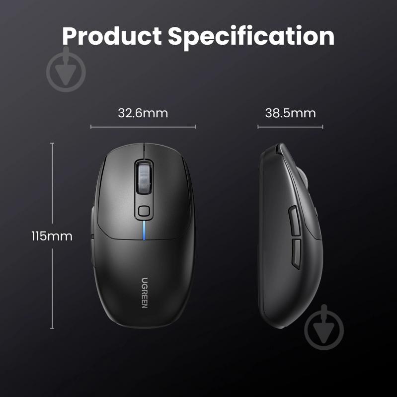 Мышь UGREEN black (90539) - фото 5