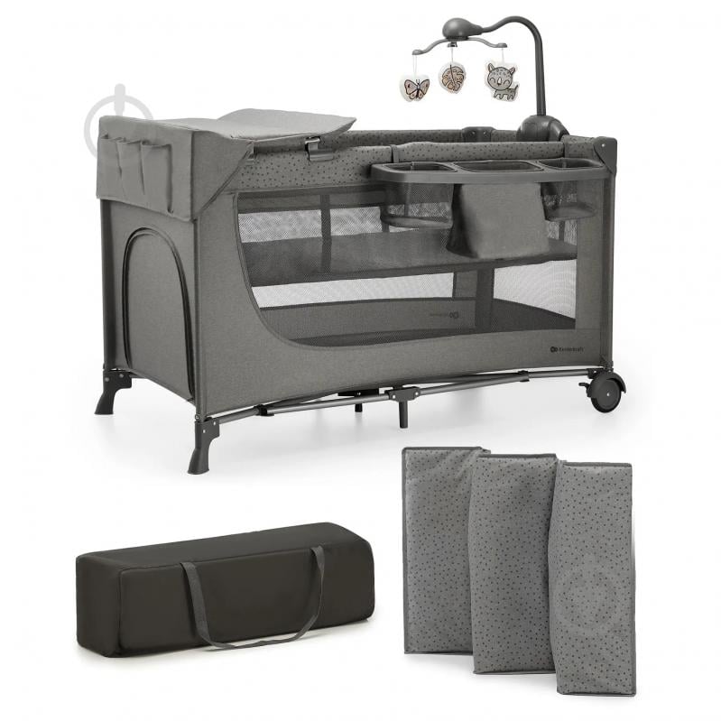 Манеж-кровать Kinderkraft Joy 2 Dark Grey KLJOY02DGR000AC - фото 1