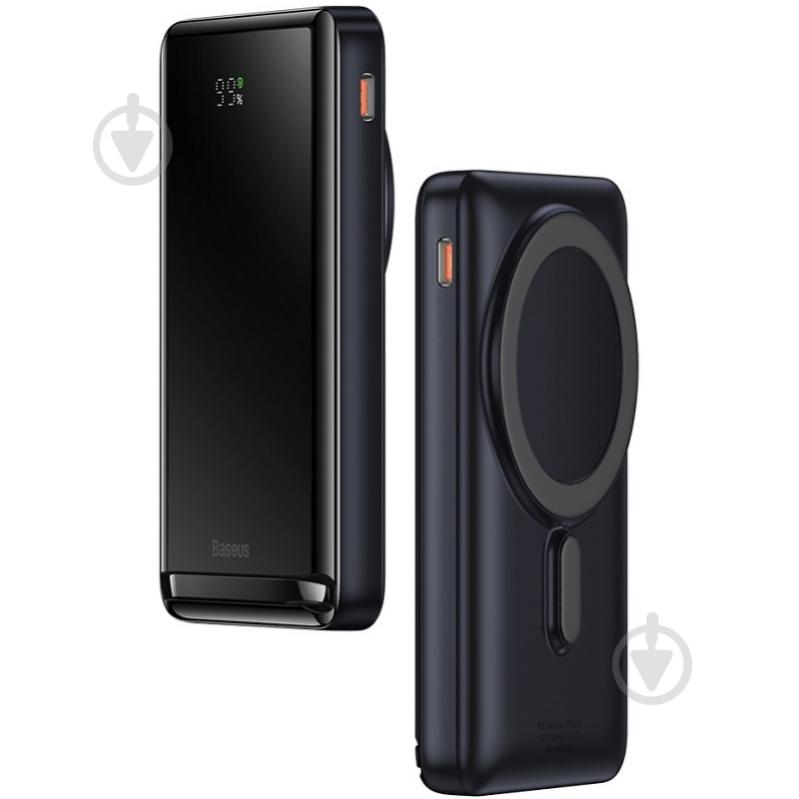 Повербанк BASEUS Magnetic Bracket Wireless 10000 mAh black (PPCX000003) - фото 10