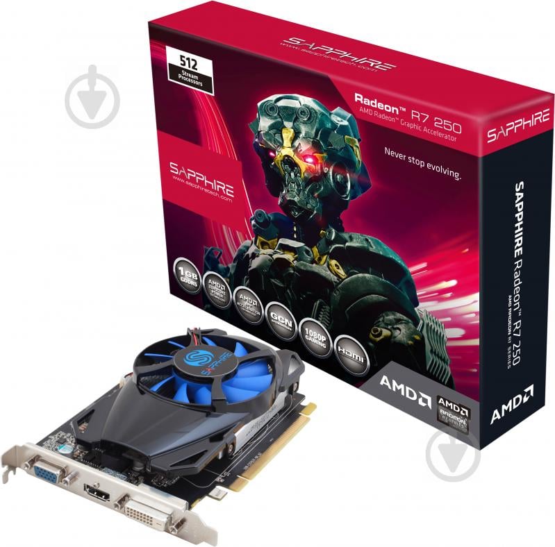 Відеокарта Sapphire Radeon R7 250 1GB GDDR5 128bit (11215-19-20G) - фото 5