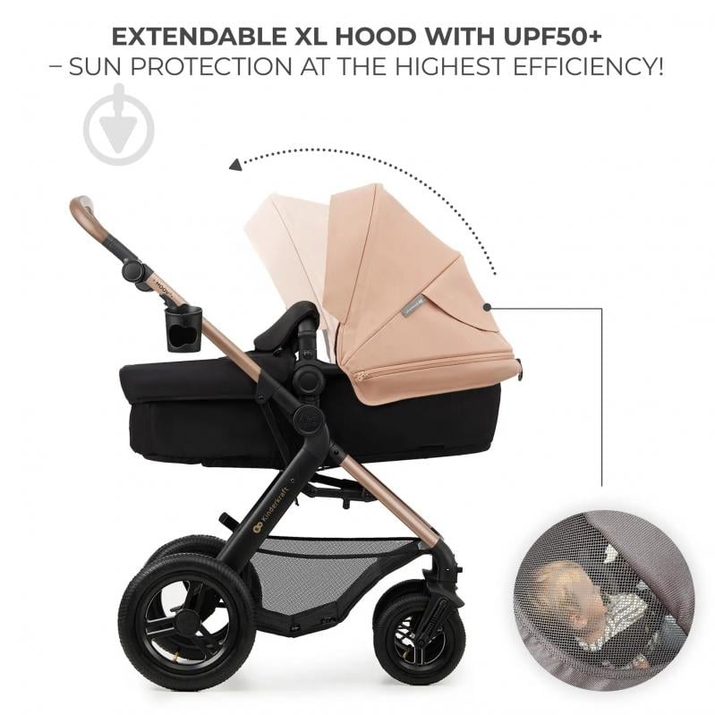 Коляска 3 в 1 Kinderkraft Moov 2 Air Sand Beige (KSMOOV02BEG0000) - фото 9