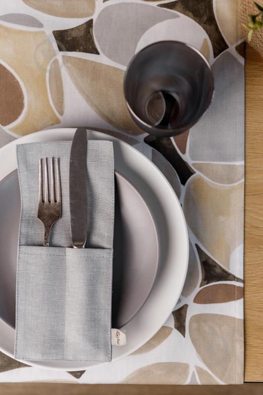 Чехол для приборов La Nuit "КАМНИ" Серый 10x24 см - фото 6 Чехол для приборов La Nuit "КАМНИ" Серый 10x24 см - фото 6