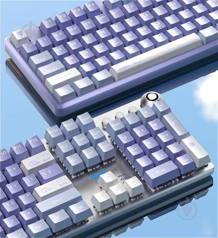 Клавіатура Aula Mechanical F2088 PRO (6,94839E+12) plus 9 Purple keys KRGD blue white/violet - фото 2