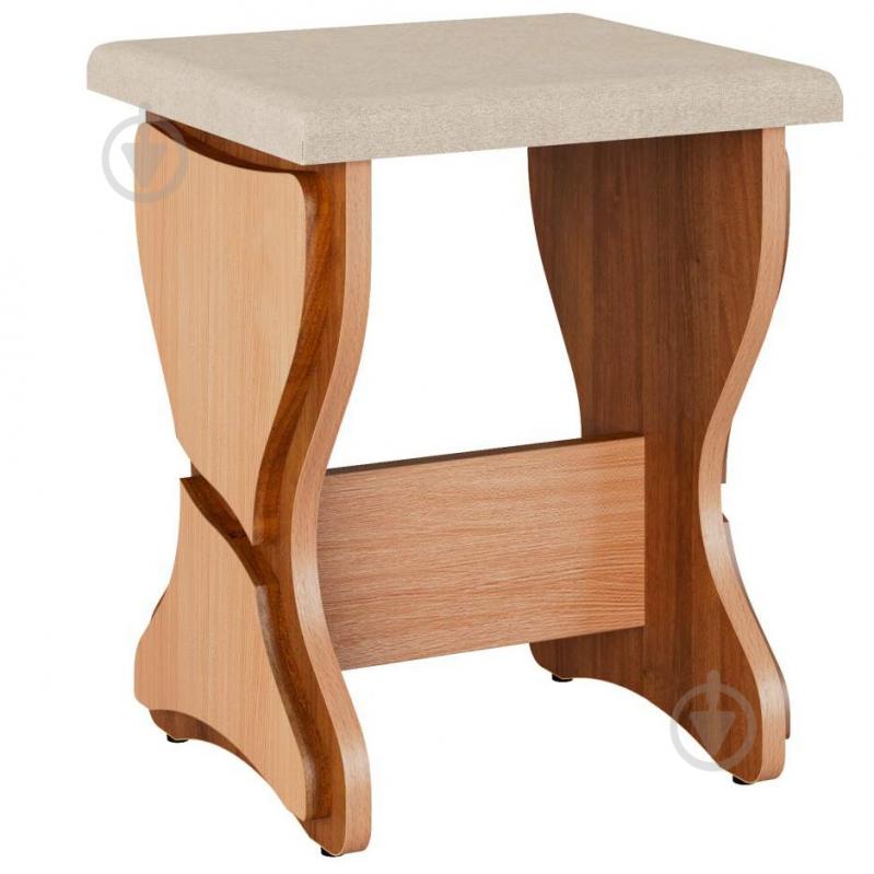 Табурет Компаніт Т-3 балатон темно-бежевий / бук - фото 1