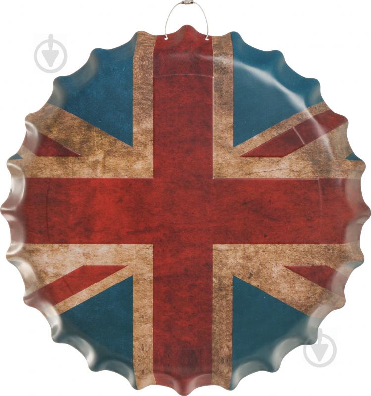 Декор настенный Крышка от бутылки British flag 40 см d40 - фото 1