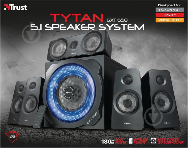 Акустична система Trust TRUST GXT 658 Tytan Surround 5.1 black - фото 3