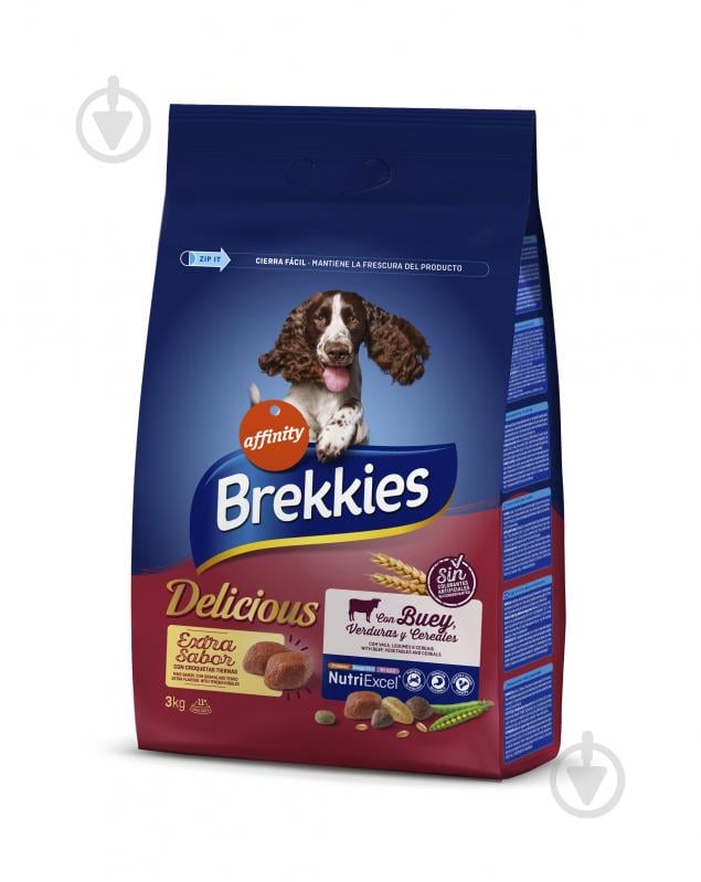 Корм сухой для собак для всех пород Affinity Brekkies Dog Delice Meat для всех пород с говядиной 3 кг - фото 1