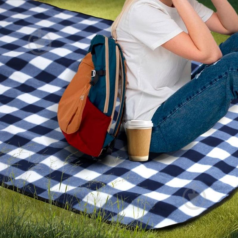 Плед Picnic 130x180 см синий с белым Soft Me - фото 6