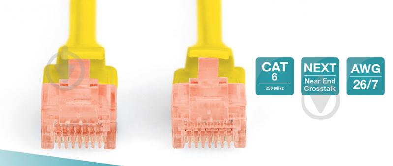 Патч-корд Digitus Cat 6 UTP AWG 26/7 CCA PVC 1 м желтый - фото 3