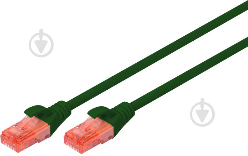 Патч-корд Digitus Cat 6 UTP AWG 26/7 CCA PVC 1 м зеленый - фото 1