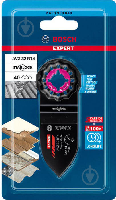 Насадка шліфувальна Bosch Expert Sanding Finger Coarse AVZ 32 RT4 2608900040 - фото 2