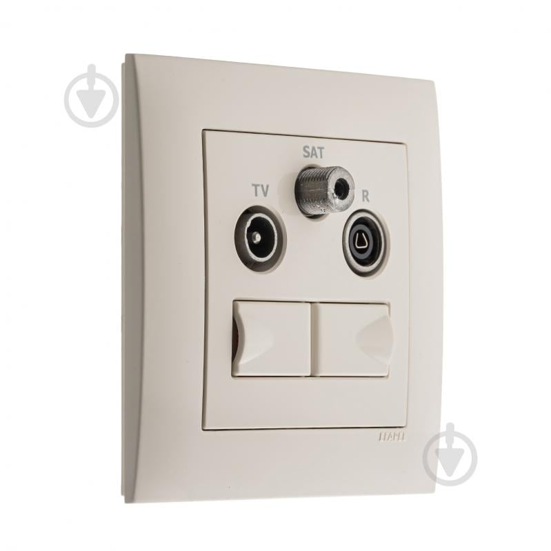 Розетка TV+R+SAT Efapel Logus компьютерная двойная IP20 слоновая кость 21546 TMF - фото 2