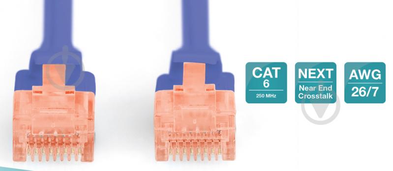 Патч-корд Digitus Cat 6 UTP AWG 26/7 CCA PVC 1 м синій - фото 3