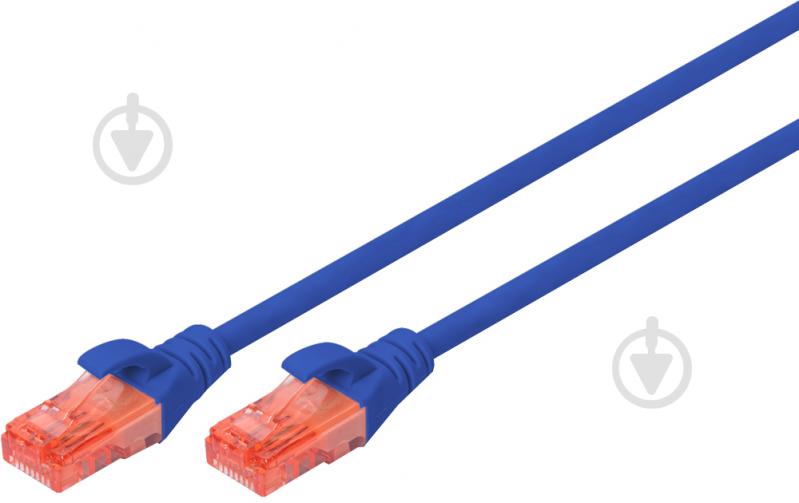 Патч-корд Digitus Cat 6 UTP AWG 26/7 CCA PVC 1 м синий - фото 1