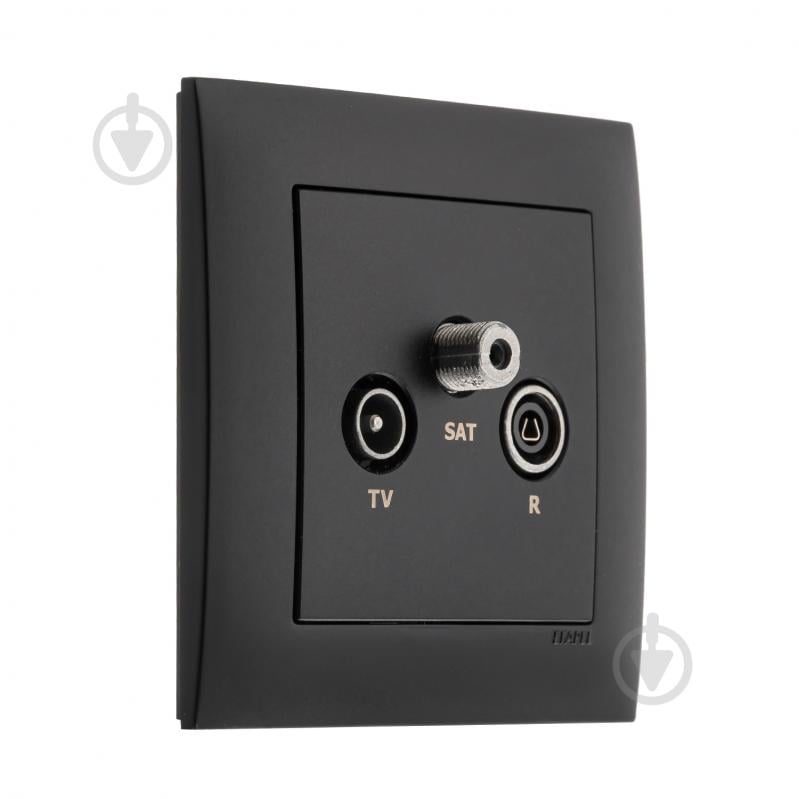 Розетка TV+R/SAT оконечная Efapel Logus IP20 черный матовый 21543 TPM - фото 2