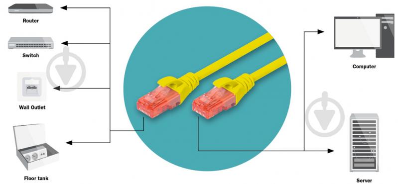 Патч-корд Digitus Cat 6 UTP AWG 26/7 Cu LSZH 2 м жовтий - фото 3