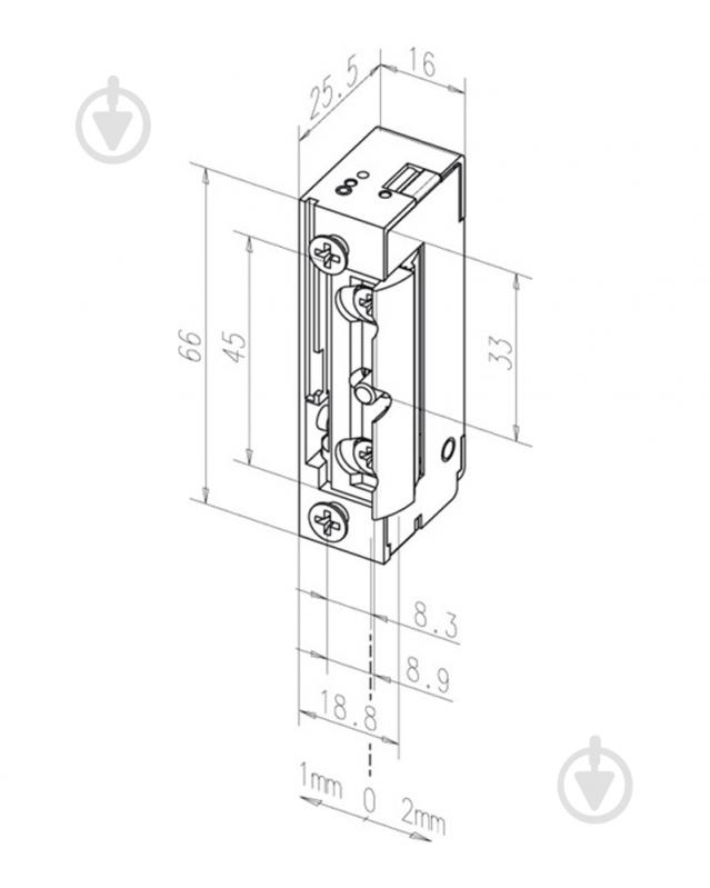 Электрозащелка EFF EFF 128 A71 FaFix (10-24V_AC/DC) НЗ_А универсальная с узким корпусом - фото 2