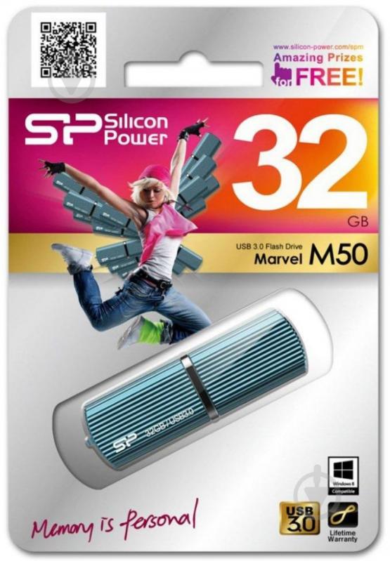 Флеш-пам'ять USB Silicon Power Marvel M50 32 ГБ USB 3.0 blue (SP032GBUF3M50V1B) - фото 4 Флеш-пам'ять USB Silicon Power Marvel M50 32 ГБ USB 3.0 blue (SP032GBUF3M50V1B) - фото 4