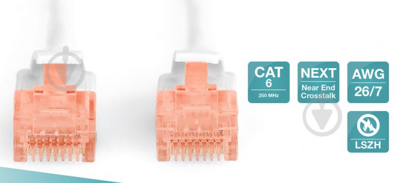 Патч-корд Digitus Cat 6 UTP AWG 26/7 Cu LSZH 3 м білий - фото 4