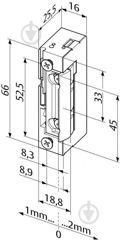 Электрозащелка EFF EFF 118 E A71 FaFix (W/O_SP 10-24V_AC/DC) НЗ_Е универсальная с узким корпусом - фото 2