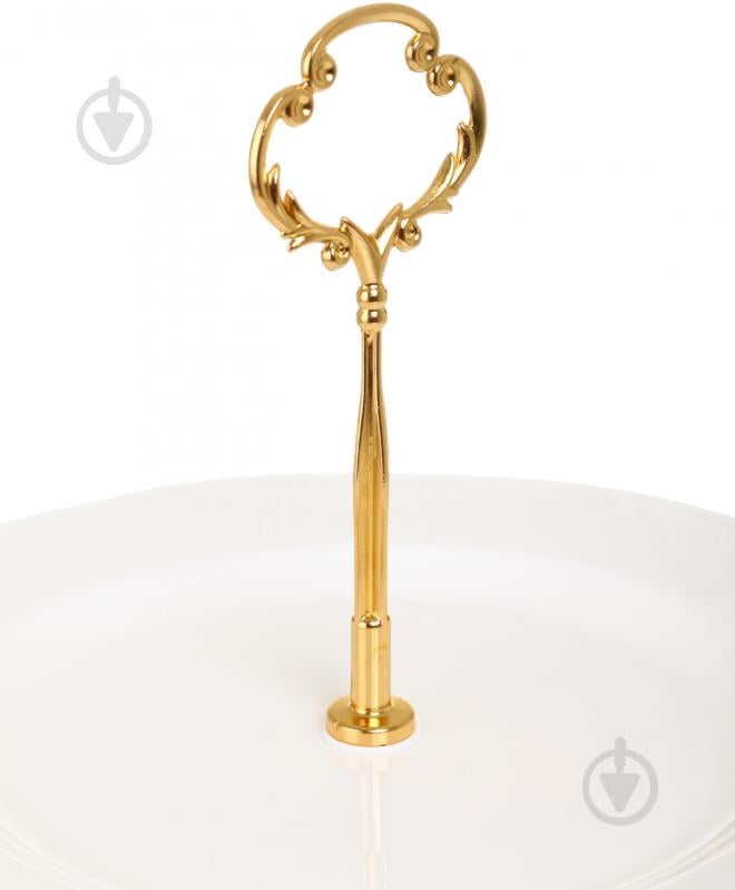 Фруктовниця двоярусна Fiora Blanc 22х2/27х2 см порцеляна - фото 2 Фруктовниця двоярусна Fiora Blanc 22х2/27х2 см порцеляна - фото 2