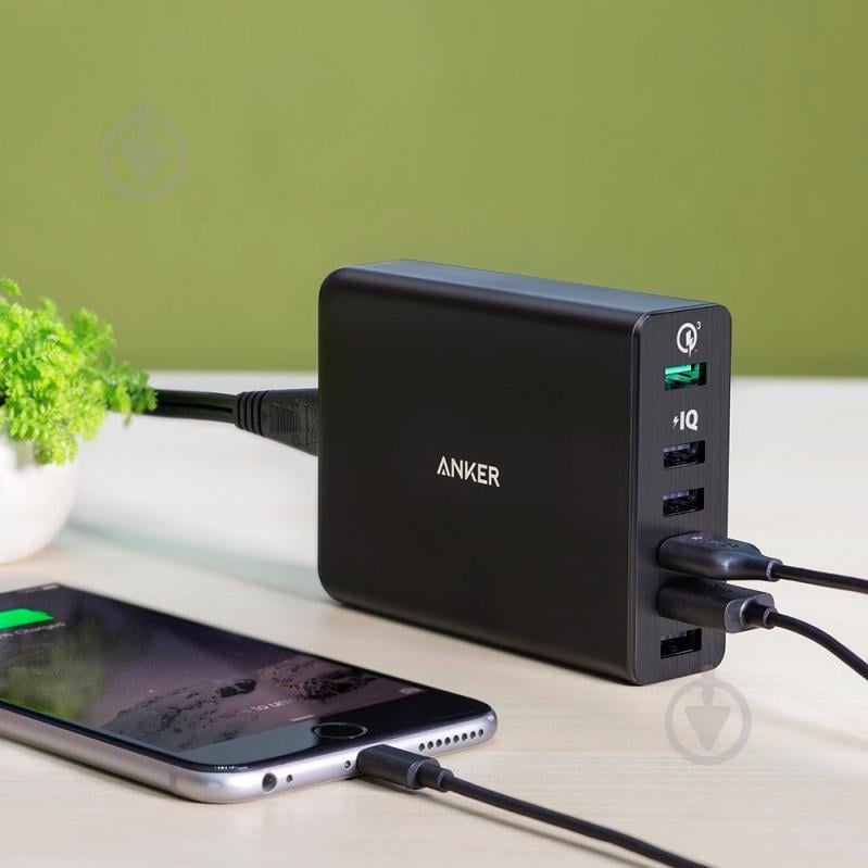 Сетевое зарядное устройство Anker PowerPort 60W 6xUSB PowerIQ QC 3.0 V3 Black (A2063L11) - фото 4