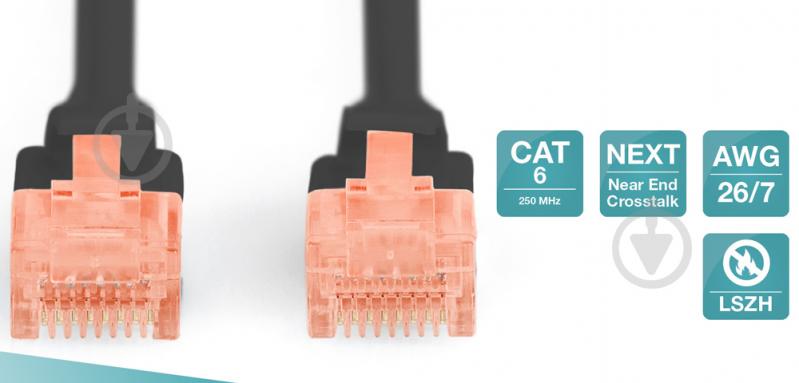 Патч-корд Digitus Cat 6 UTP AWG 26/7 Cu LSZH 3 м чорний - фото 2