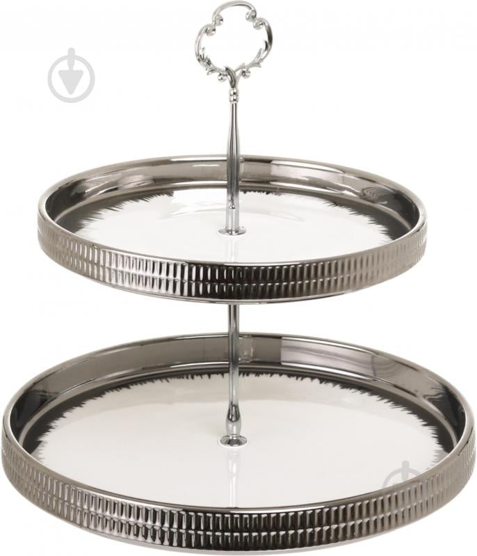 Фруктовница двухъярусная Fiora Moonlight 20х3/25х3 см фарфор - фото 1