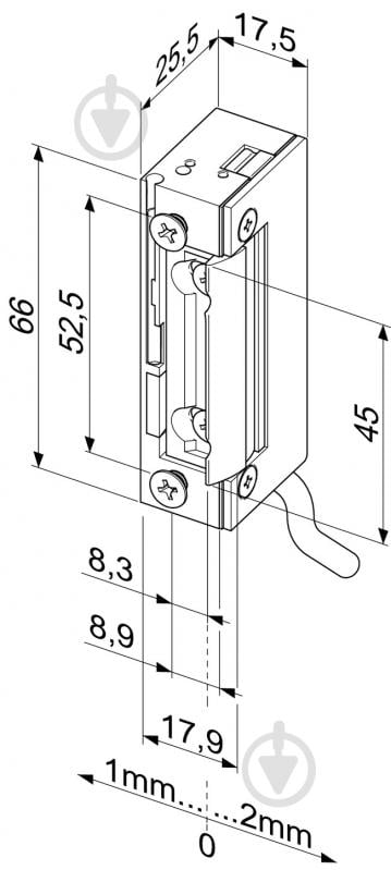 Электрозащелка EFF EFF 118 W A71 FaFix (W/O_SP 10-24V_AC/DC) ЧП универсальная с узким корпусом влагозащищенная - фото 3