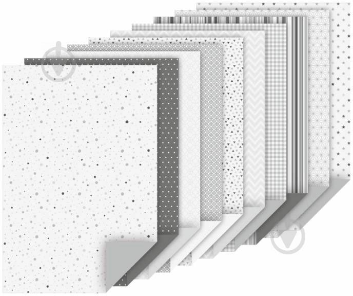 Набор дизайнерской бумаги серый матовый 20 шт А4 (21х29,7 см) 100-220г/м2 Heyda - фото 2