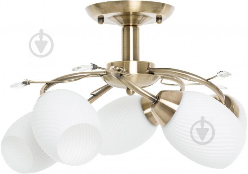 Люстра стельова Accento lighting HELLIN 5xE27 антична латунь ALDW-MX12836-5 - фото 1