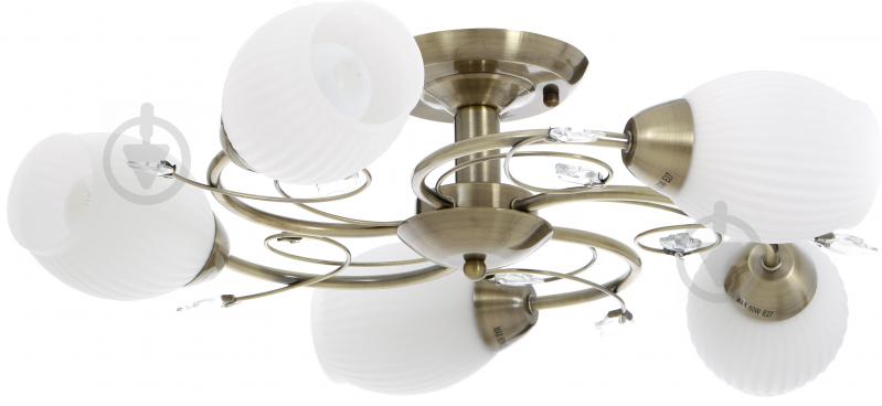 Люстра стельова Accento lighting Merida ALDW-MX12839-5 5xE27 антична латунь - фото 1