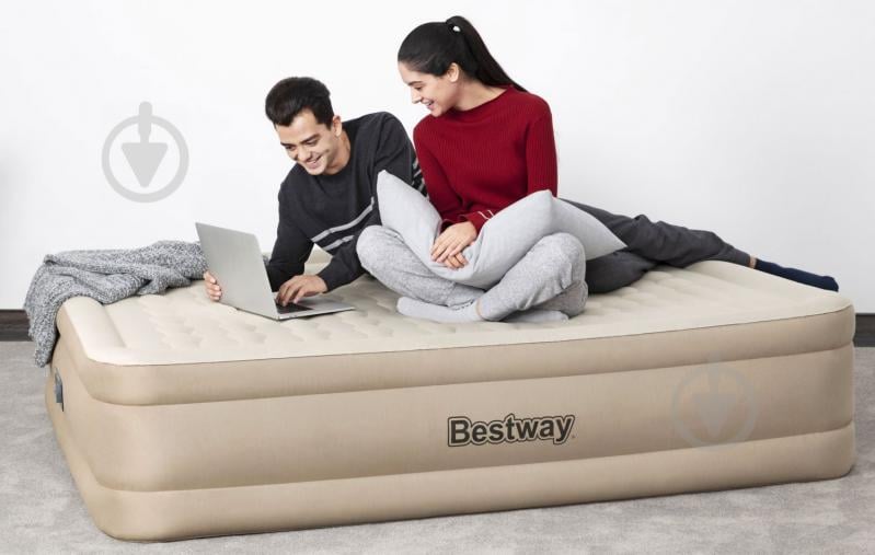 Матрас надувной Bestway 203х152 см бежевый - фото 7