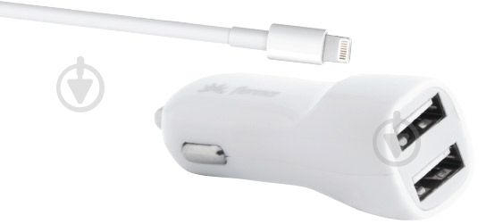 Зарядное устройство в автомобиль Florence 2USB 2,1 A с кабелем для iPhone CC21-IPH6 - фото 1