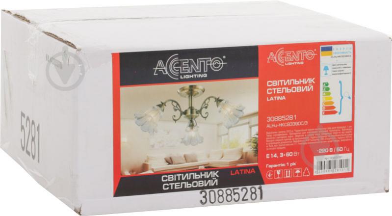 Люстра стельова Accento lighting LATINA 3xE14 антична латунь ALHu-HKC83390C/3 - фото 3