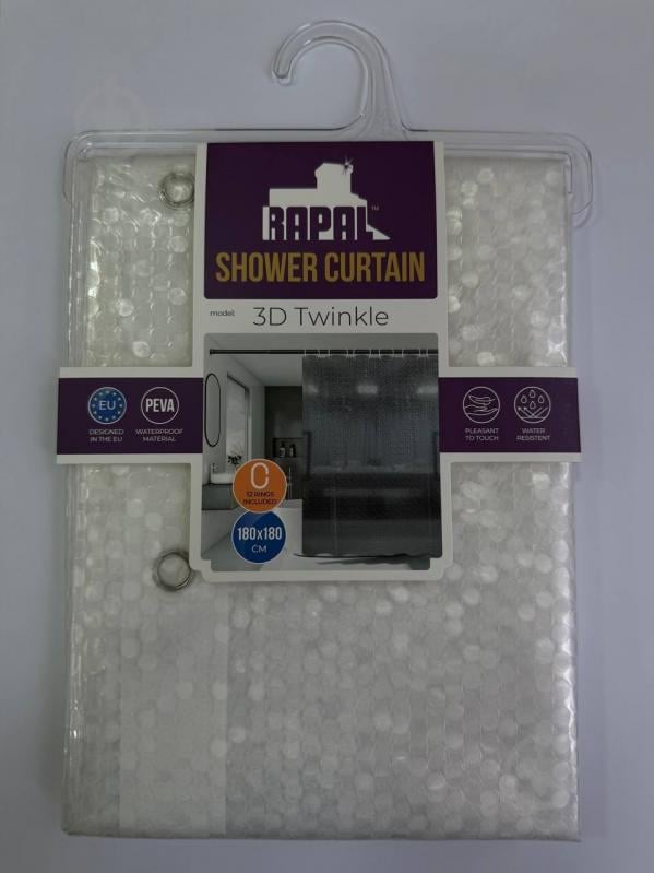 Шторка для ванни Rapal 3D Twinkle, 180х180 см - фото 2 Шторка для ванни Rapal 3D Twinkle, 180х180 см - фото 2