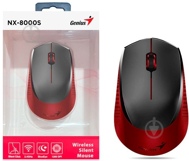 Мышь Genius NX-8000 Silent WL red (31030025401) - фото 4