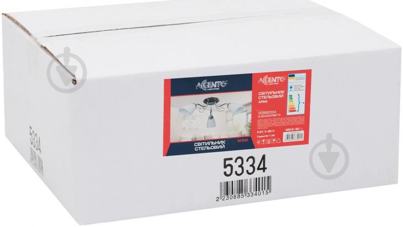 Люстра потолочная Accento lighting Afina 3xE27 белый/хром ALSQ-MD37667/3 - фото 2