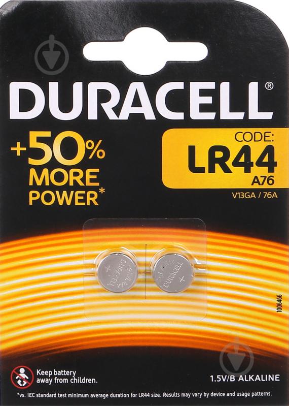 Батарейки Duracell V13GA / A76 LR44 2 шт. - фото 6