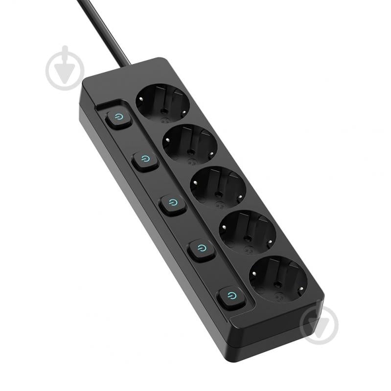 Мережевий фільтр ColorWay із заземленням 5 гн. чорний 2 м CW-PSEA52SBK - фото 3