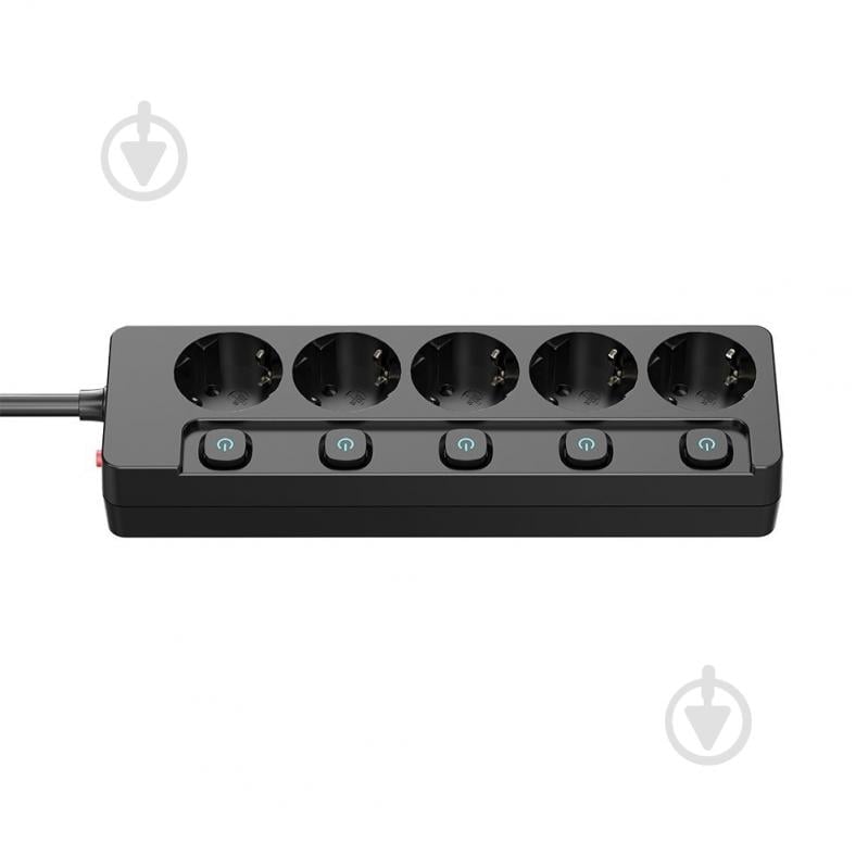 Мережевий фільтр ColorWay із заземленням 5 гн. чорний 2 м CW-PSEA52SBK - фото 4