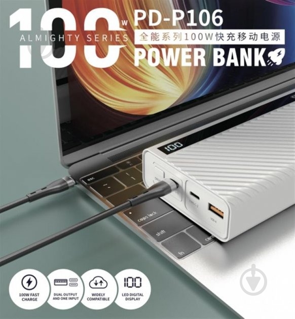Повербанк Proda PD-P106 30000 mAh white (PD-P106-WH) - фото 4