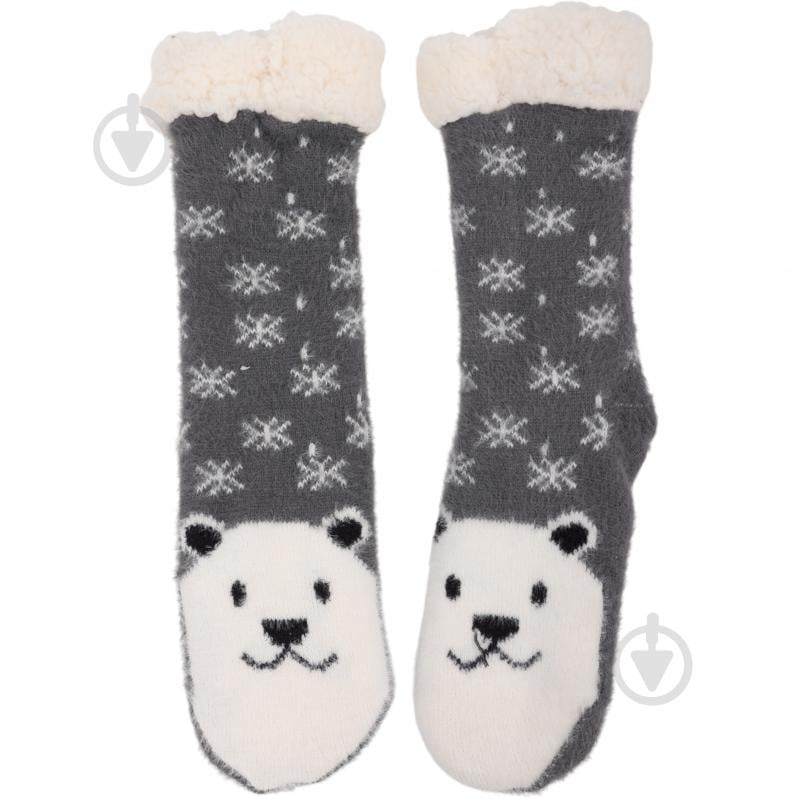 Шкарпетки жіночі La Nuit Home Білий ведмідь р.one size сірий 1 шт. - фото 1 Шкарпетки жіночі La Nuit Home Білий ведмідь р.one size сірий 1 шт. - фото 1