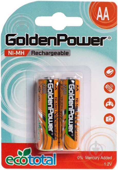 Акумулятор GOLDEN POWER AA 2100 мАч BLI 2 (RL034385) - фото 1