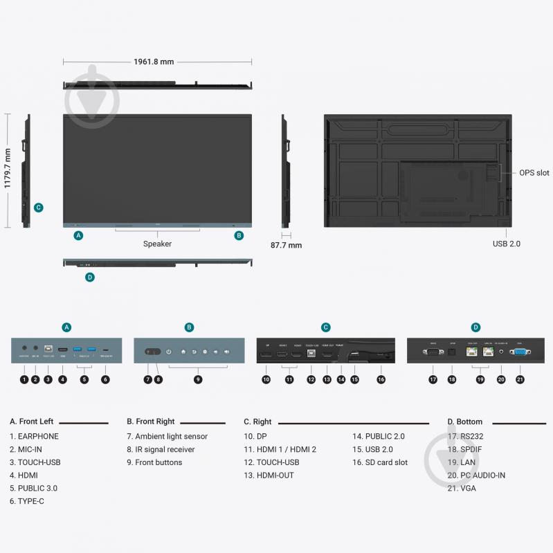Панель интерактивная BenQ 9H.F9GTK.DE4 - фото 9 Панель интерактивная BenQ 9H.F9GTK.DE4 - фото 9