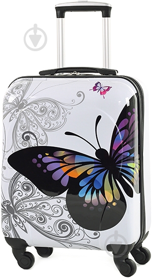Чемодан Rock MIRO Butterfly (S) 30 л белый с рисунком 923689 - фото 1