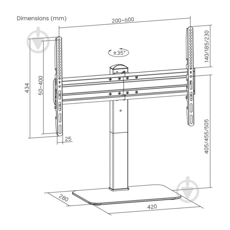 Кронштейн iTech KFS-3 поворотные 37"-70" черный - фото 13